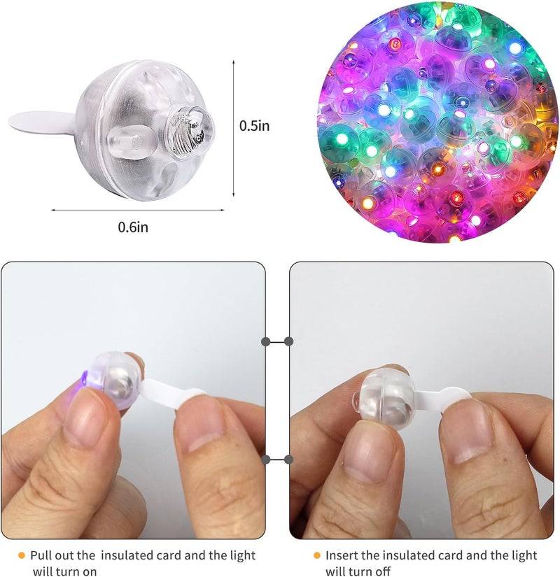 Aogist 200Pcs Multicolor Balloon Lights with Hook,Long Standby Time,Waterproof Mini Light for Birthday Party Wedding Christmas Halloween Easter Decorative (Flash) - Image 3